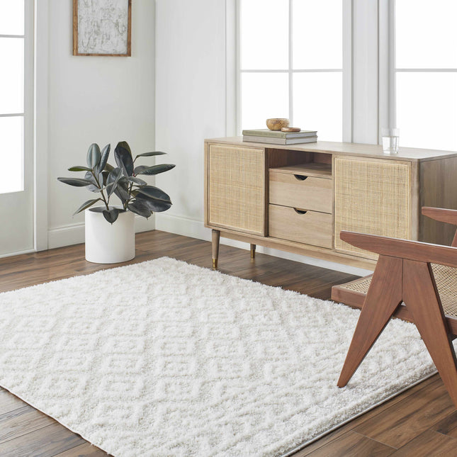 Eivin Cream Diamonds Plush Rug Rugs TriadCommerceInc