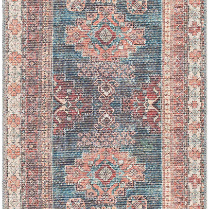 Baltinglass Rust & Blue Washable Area Rug - Clearance Rugs TriadCommerceInc
