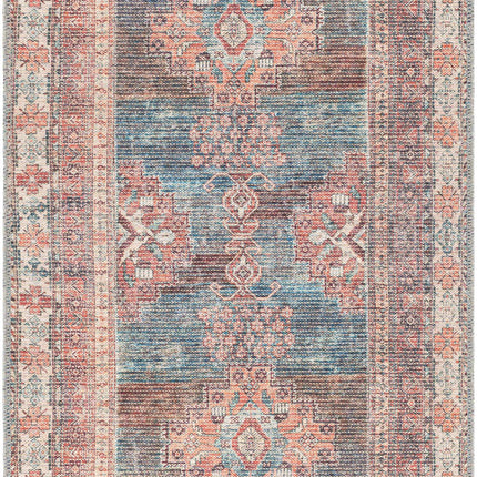 Baltinglass Rust & Blue Washable Area Rug - Clearance Rugs TriadCommerceInc 2'7" x 7'3" Runner