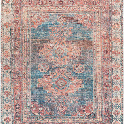 Baltinglass Rust & Blue Washable Area Rug - Clearance Rugs TriadCommerceInc 7'10" x 10'2" Rectangle