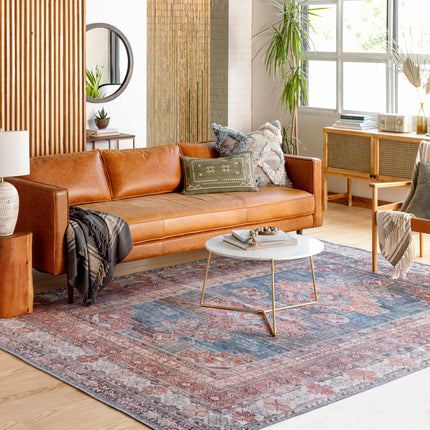 Baltinglass Rust & Blue Washable Area Rug - Clearance Rugs TriadCommerceInc
