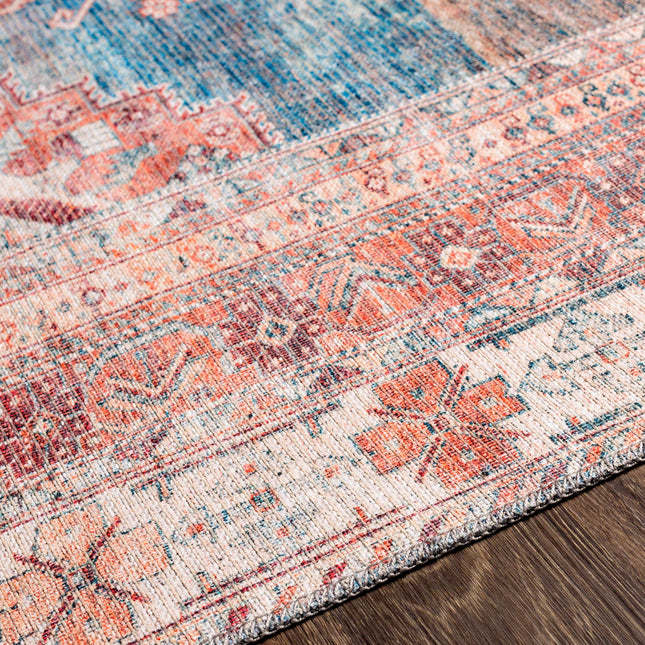 Baltinglass Rust & Blue Washable Area Rug - Clearance Rugs TriadCommerceInc