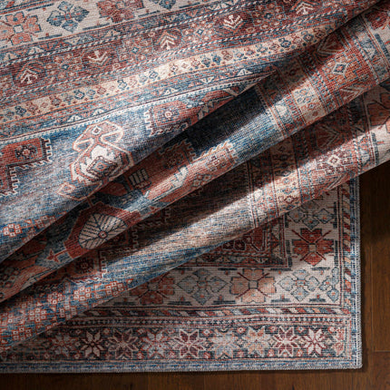Baltinglass Rust & Blue Washable Area Rug - Clearance Rugs TriadCommerceInc