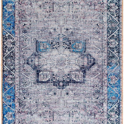 Rosman Blue&Beige Washable Rug - Promo - Clearance Rugs TriadCommerceInc