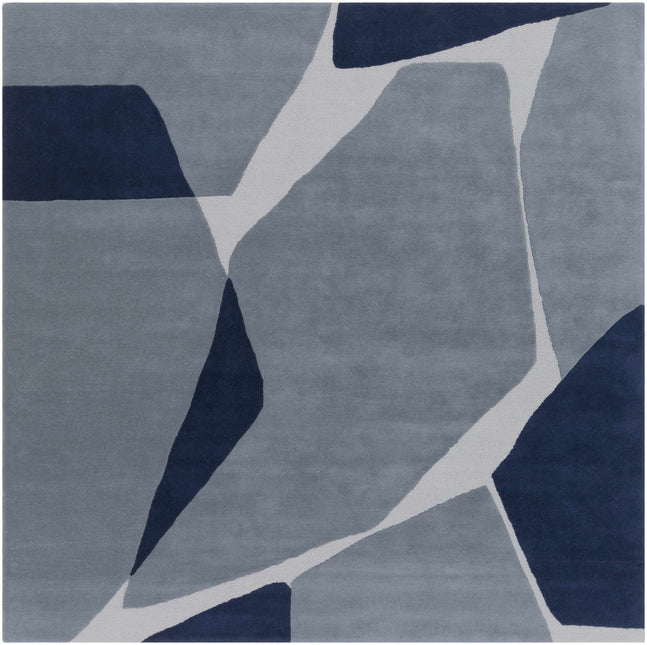 Robbins Modern Blue Wool Rug Rugs TriadCommerceInc 8' Square
