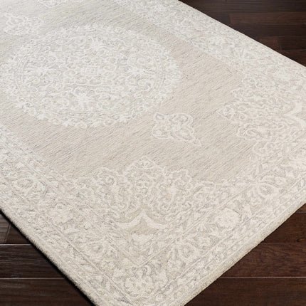 Roessleville Cream Wool Area Rug Rugs TriadCommerceInc