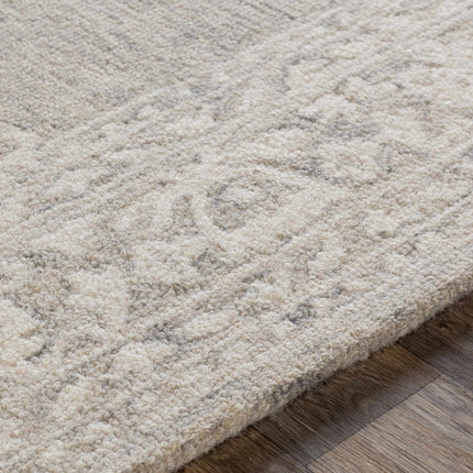 Roessleville Cream Wool Area Rug Rugs TriadCommerceInc