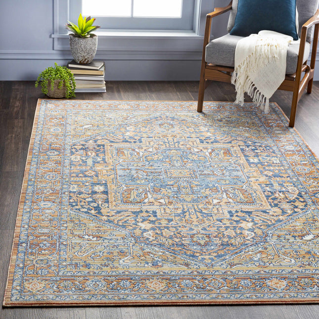 Ripponlea Blue&Orange Medallion Rug Rugs TriadCommerceInc
