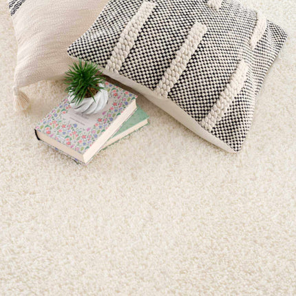 Heavenly Solid Cream Plush Rug Rugs TriadCommerceInc