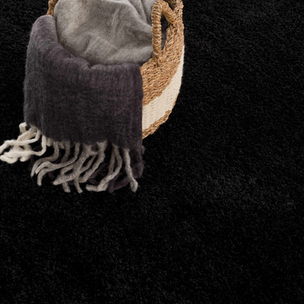 Heavenly Solid Black Plush Rug - Clearance Rugs TriadCommerceInc