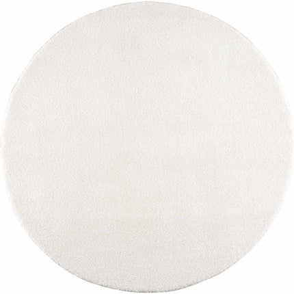 Heavenly Solid Cream Plush Rug Rugs TriadCommerceInc 7'10" Round