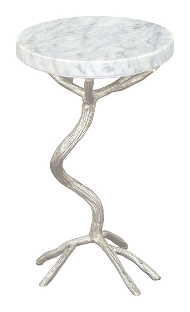 Joel Side Table White & Silver Side Tables TriadCommerceInc Default Title  