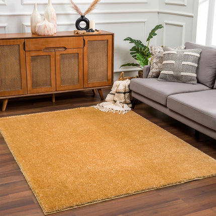 Heavenly Solid Mustard Plush Rug - Clearance Rugs TriadCommerceInc