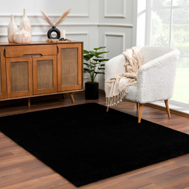 Heavenly Solid Black Plush Rug - Clearance Rugs TriadCommerceInc