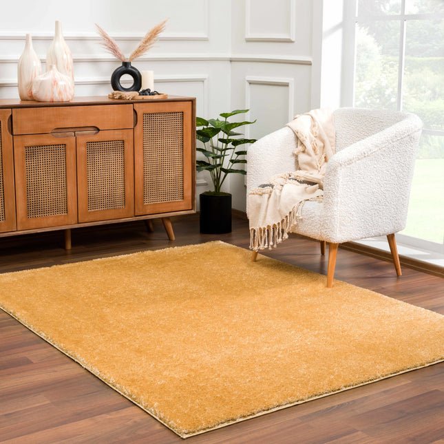 Heavenly Solid Mustard Plush Rug - Clearance Rugs TriadCommerceInc