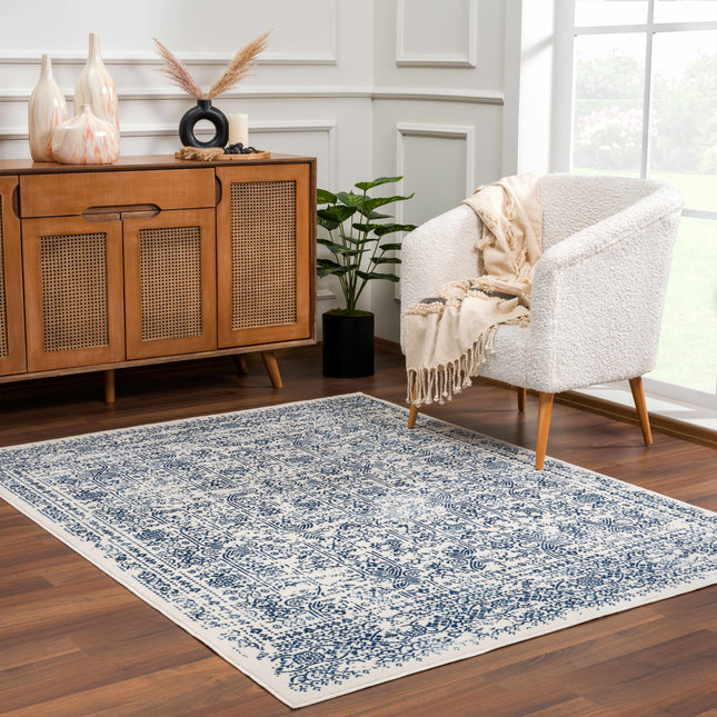 Michie Blue Area Rug - Clearance Rugs TriadCommerceInc 5'3" x 7'1" Rectangle