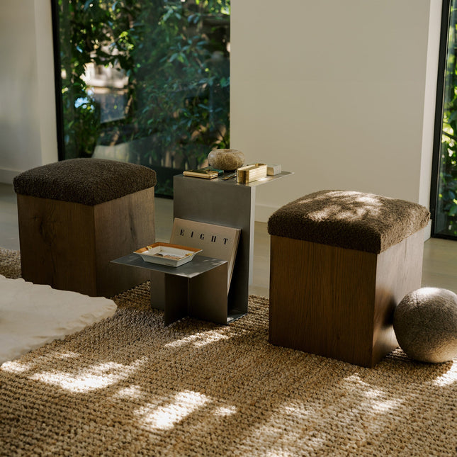 Saddle Oak Ottoman - Mocha Ottomans TriadCommerceInc