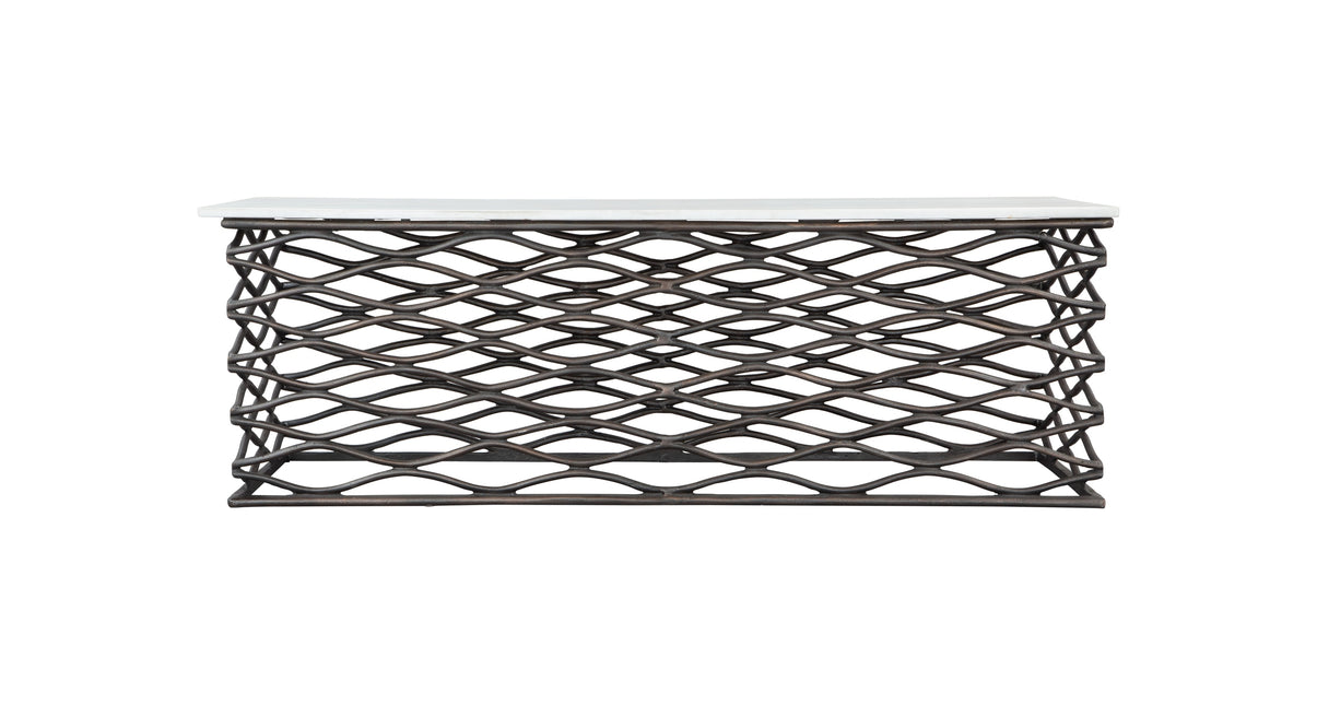 Duchess Coffee Table White & Antique Bronze Coffee Tables TriadCommerceInc   