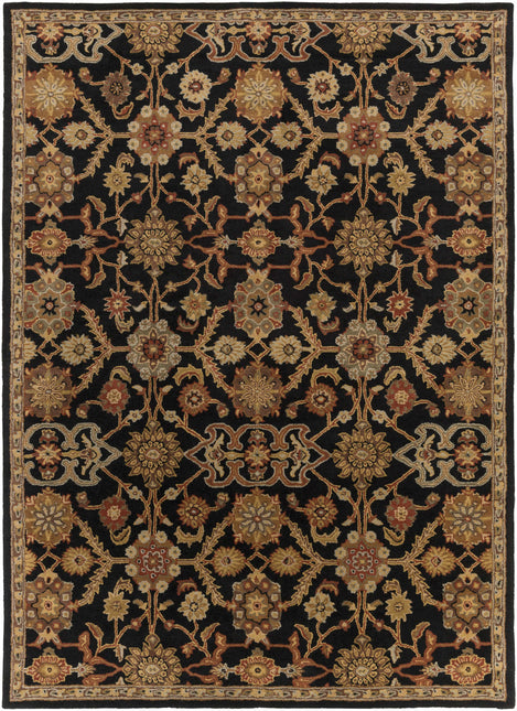 Salix Hand Tufted Black Wool Rug Rugs TriadCommerceInc 8' x 11' Rectangle