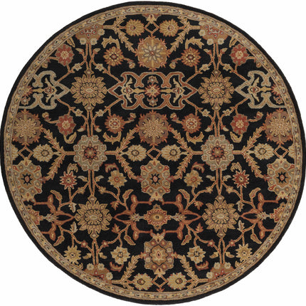 Salix Hand Tufted Black Wool Rug Rugs TriadCommerceInc 8' Round