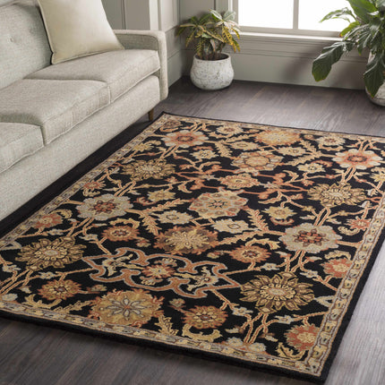 Salix Hand Tufted Black Wool Rug Rugs TriadCommerceInc