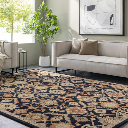 Salix Hand Tufted Black Wool Rug Rugs TriadCommerceInc