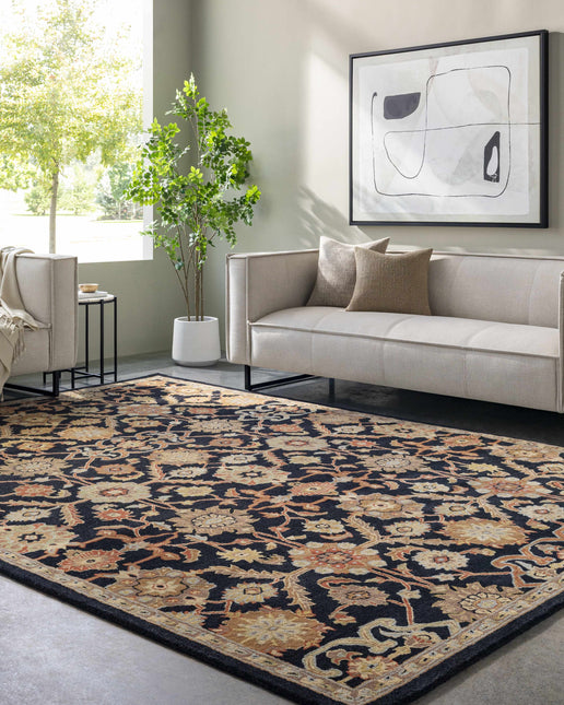Salix Hand Tufted Black Wool Rug Rugs TriadCommerceInc