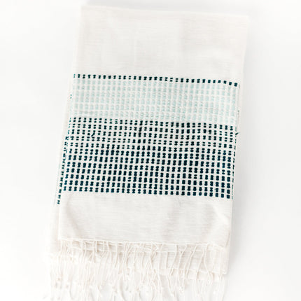 Camden Handwoven Cotton Throw Blanket Blankets TriadCommerceInc Azure and Navy 38 x 72 