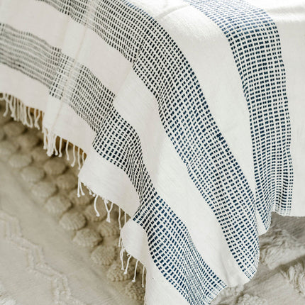 3 Panel Dotted Cotton Blanket Bedding TriadCommerceInc Navy 90 x 120 
