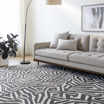 Avian Black Wool Area Rug Rugs TriadCommerceInc