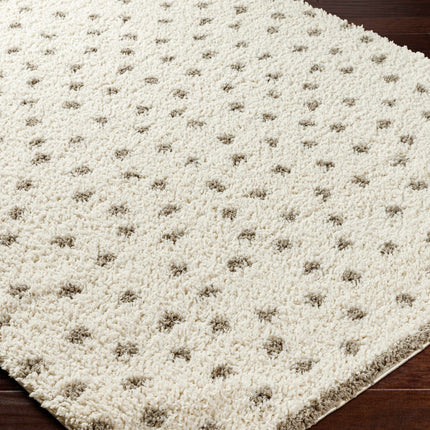 Chaia Dotted Cream & Gray Plush Rug Rugs TriadCommerceInc