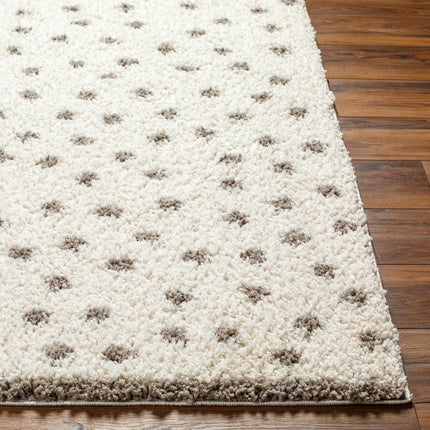 Chaia Dotted Cream & Gray Plush Rug Rugs TriadCommerceInc