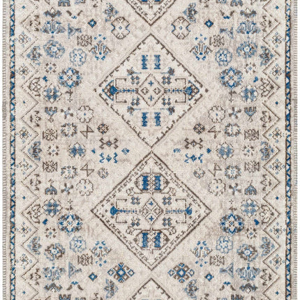 Meja Cream & Blue Washable Area Rug - Clearance Rugs TriadCommerceInc * 2'6" x 7'3" Runner