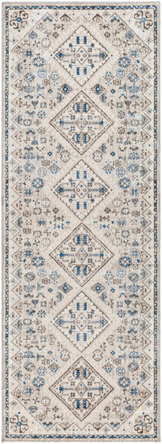 Meja Cream & Blue Washable Area Rug - Clearance Rugs TriadCommerceInc * 2'6" x 7'3" Runner