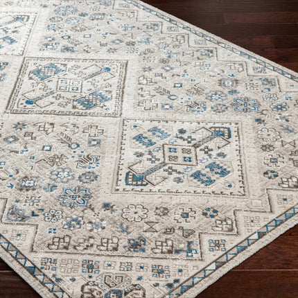 Meja Cream & Blue Washable Area Rug - Clearance Rugs TriadCommerceInc