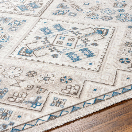 Meja Cream & Blue Washable Area Rug - Clearance Rugs TriadCommerceInc