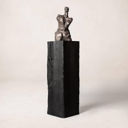 Charcoal Sculpture Pedestal - Tall Sculptural Pedestal TriadCommerceInc