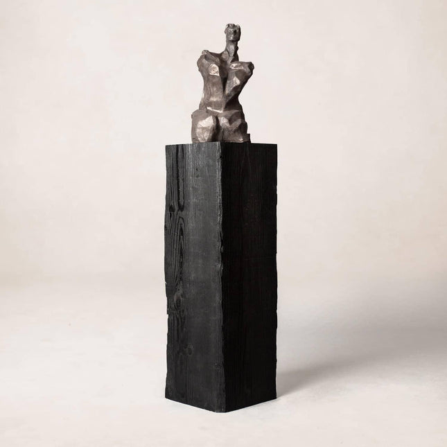Charcoal Sculpture Pedestal - Tall Sculptural Pedestal TriadCommerceInc