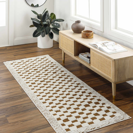 Leryn Brown&White Checkered Rug Rugs TriadCommerceInc