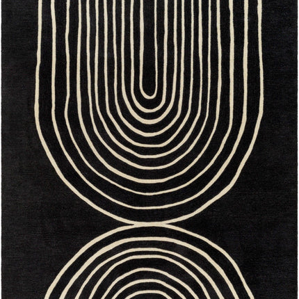 Fuat Black Wool Rug Rugs TriadCommerceInc 5' x 7'6" Rectangle