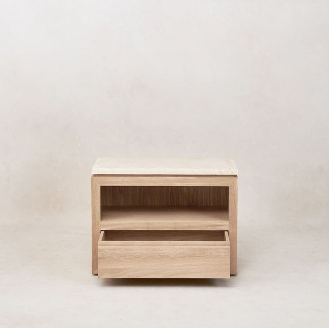 Sofita Marble Nightstand - White Oak End Tables TriadCommerceInc
