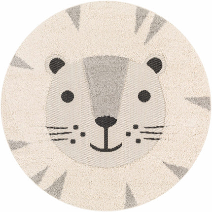 Kids Lion Animal Print Nursery Area Rug - Clearance Rugs TriadCommerceInc 5'3" Round