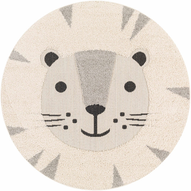 Kids Lion Animal Print Nursery Area Rug - Clearance Rugs TriadCommerceInc 5'3" Round