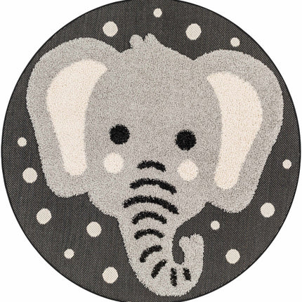 Kids Elephant Animal Print Nursery Area Rug - Clearance Rugs TriadCommerceInc 5'3" Round