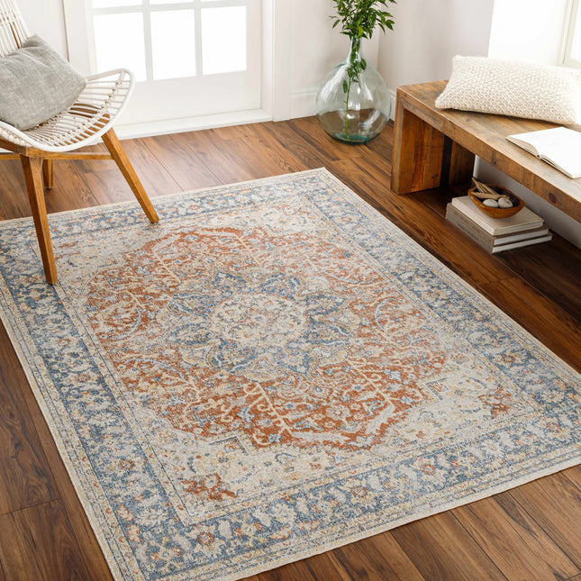 Emke Rust Washable Area Rug - Clearance Rugs TriadCommerceInc