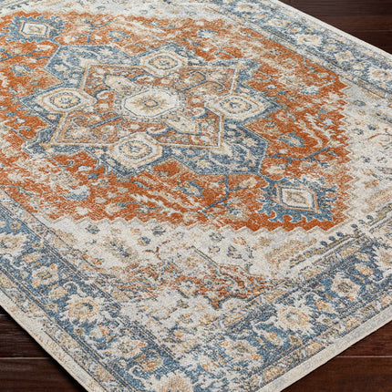 Ezri Rust Washable Area Rug Rugs TriadCommerceInc