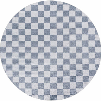 Alie Blue Gray Checkered Washable Rug Rugs TriadCommerceInc