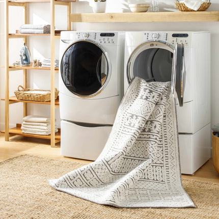 Bahar Cream & Gray Washable Area Rug - Limited Edition Rugs TriadCommerceInc