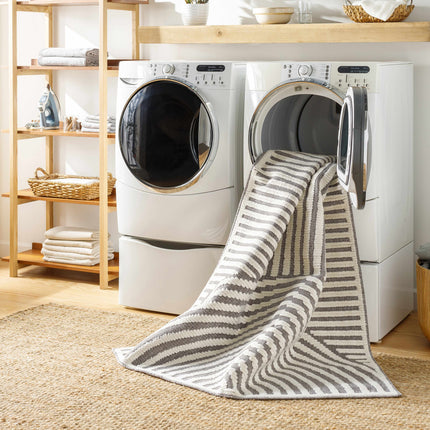 Deron Gray Rainbow Washable Rug Rugs TriadCommerceInc