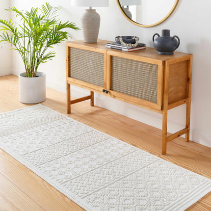 Drago White Washable Area Rug Rugs TriadCommerceInc 2'7" x 7'2" Runner